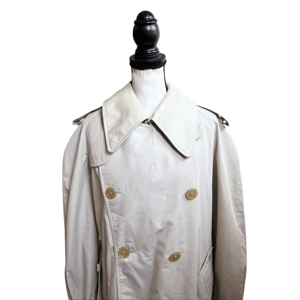 AQUASCUTUM Aqua 5 Tan Beige Belted Long Trench Coat Men’s Size Large